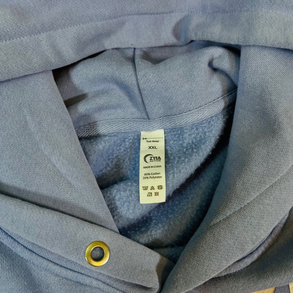 Zyia Active Hoodie XXL Blue Rise Graphic Kangaroo Pocket Sweatshirt - Picture 6 of 8